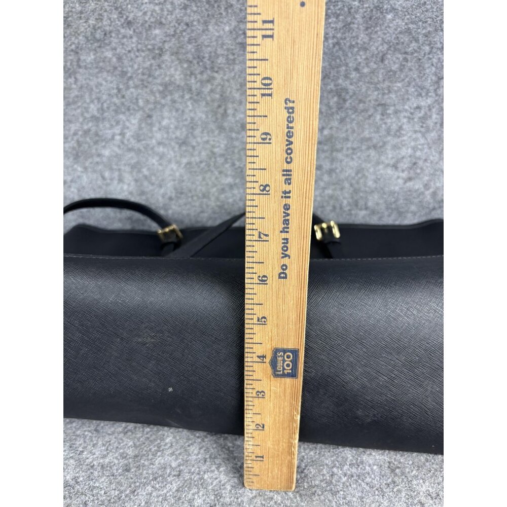 Michael Kors Tote Bag Womens Large Black Leather MK Logo Charm Shoulder Purse - Picture 7 of 11